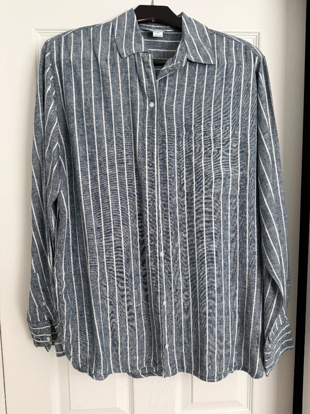 NWOT Old Navy Linen stripe button down small tall